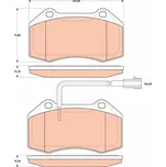 Sada brzdových destiček, kotoučová brzda RAP BRAKES GDB1812