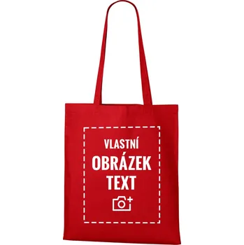 Plátěná taška s vlastním potiskem, Barva Červená, Velikost 40×45 cm, Canvas Nákupní taška
