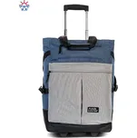 Nákupní taška na kolečkách s chladící přední kapsou PUNTA COOL 10411-5300 modrá-šedá
