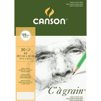 Skicák Canson Cagrain lepený blok A3 125g, 30 listů