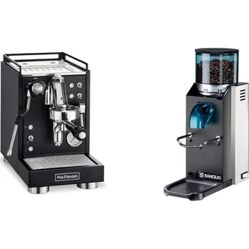 Kávovar La Pavoni Mini Cellini, black + Rancilio Rocky Doserless