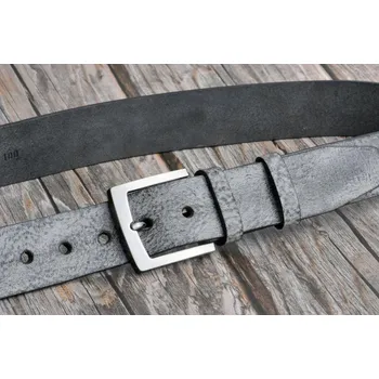 Módní doplněk Pánský kožený šedý pásek 25-65/W