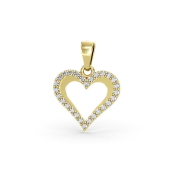 Přívěsek SOLUNA Romantický zlatý DIAMANTOVÝ přívěsek srdíčko SPARKLI žluté zlato