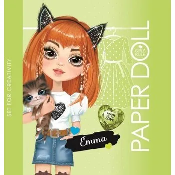 Panenka Kolorowanka 140x140 Lalka do wycinania Emma