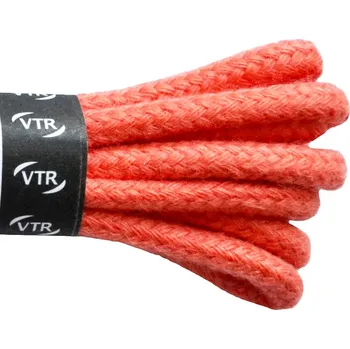 Tkaničky do bot Bavlněné kulaté tkaničky tenké pastelové lososové, délka 80 cm