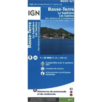 IGN Karte, Carte de randonnée (et plein air) Basse-Terre - La Soufrière - Les Saintes - Parc National de la Guadeloupe