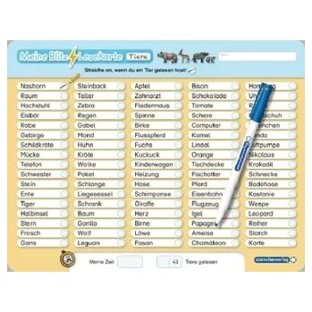 První čtění Meine Blitzlesekarte - Tiere, Obst und Gemüse - Langhans, Katrin