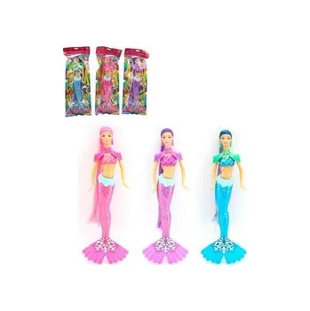 Panenka mořská panna v sáčku, 3 barvy 33 cm