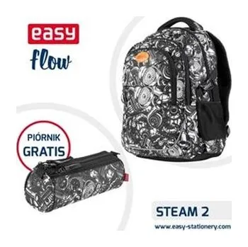 Set školních potřeb Plecak szkolny. młodzieżowy czarno-biały Steam Easy piórnik GRAT