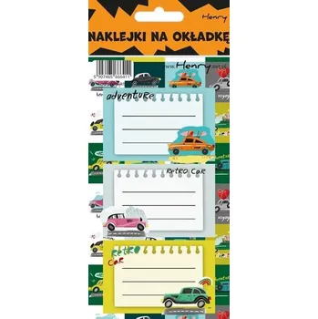 Set školních potřeb Naklejki na zeszyty - Auta (12szt)