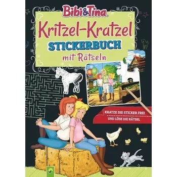 První čtění Bibi & Tina: Kritzel-Kratzel Stickerbuch mit Rätseln - Schwager & Steinlein Verlag