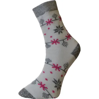 Pánské ponožky Art.19 Dámské zimní thermo ponožky Knebl - vločka bílá, velikost 36-37
