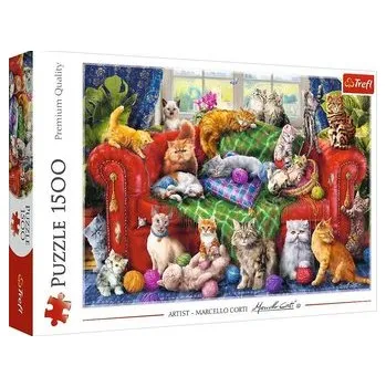 Puzzle Puzzle 1500 Kociaki na sofie TREFL