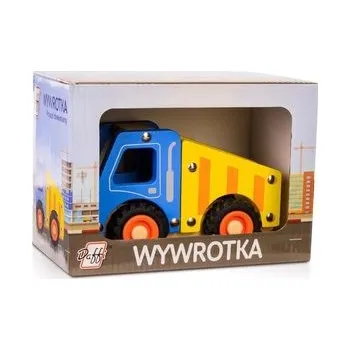 Dřevěná hračka Drewniane auto z oponami - wywrotka