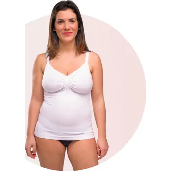 Těhotenská podprsenka Carriwell Košilka bílá bezešvá stahovací s klipem ke kojení Bílá L