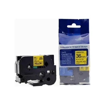 Kompatibilní páska s Brother TZ-661 / TZe-661, 36mm x 8m, černý tisk / žlutý podklad
