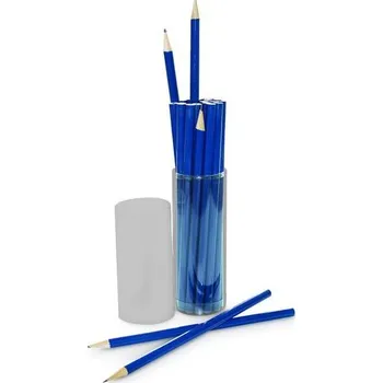 Encyklopedie 22 blaue Bleistifte in Klarsichtbox