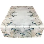 Vánoční ubrus - běhoun na stůl VÁNOČNÍ SÝKORKY 55x120 cm Mybesthome