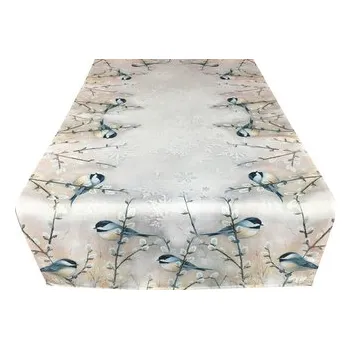 Vánoční ubrus - běhoun na stůl VÁNOČNÍ SÝKORKY 55x120 cm Mybesthome