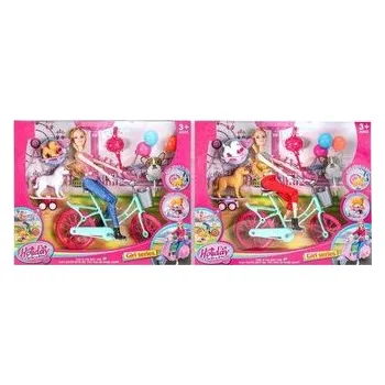 Panenka Lalka na rowerze ze zwierzakami