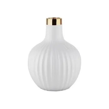 Váza BÍLÁ VÁZA SE ZLATÝM ZDOBENÍM 21CM