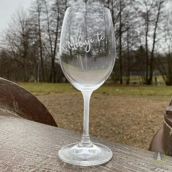 Sklenice Pískovaná sklenice na víno - PS: Miluji Tě