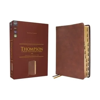 Populárně naučná literatura pro dospělé NKJV, Thompson Chain-Reference Bible, Leathersoft, Brown, Red Letter, Thumb Indexed, Comfort Print
