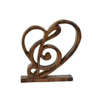 Dřevěná dekorace Music Heart 23 cm