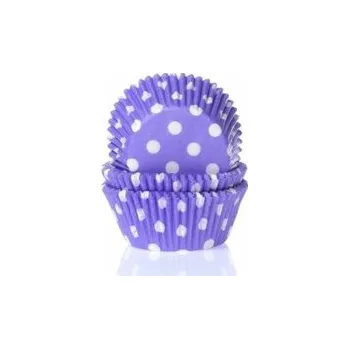 Forma na pečení Papírový košíček na muffiny fialový puntíkovaný 50ks