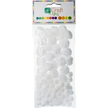Set školních potřeb Pompony akryl/opal białe 85szt mix