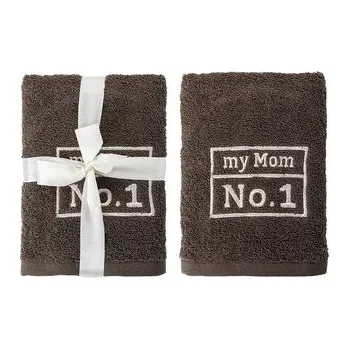 Sprchový závěs RUČNÍK 50X90 MOJE MÁMA Č. JEDEN TMAVĚ ŠEDÝ