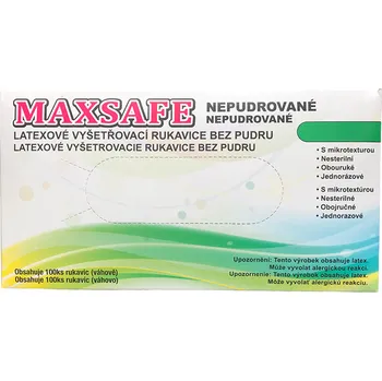 Vyšetřovací rukavice Vyšetřovací rukavice Maxsafe latex, nepudrované, vel. XS, 100 ks