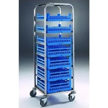 Kancelářský vozík Vozík na koše do myčky nádobí 640x635x1700 mm | ASBER, CCV-7