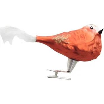 Vánoční ozdoba Vánoční ozdoba s klipsem, ptáček, kardinál 399, oranžový