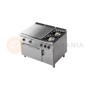 Sporák Sporák tálový plynový s 2 hořáky a plynovou troubou GN 2/1 | RM GASTRO, TPF2 912 GV