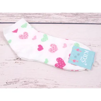 CNB BERLIN Ponožky DE 55242 bílé s barevnými srdíčky velikosti ponožek: 23-25 (EUR vel. 35-38)