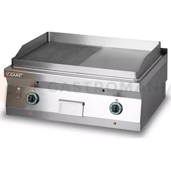 Kuchyňský gril Grilovací deska plynová, hladká/vroubkovaná, 8 kW, 800x700x280 mm | LOZAMET, L700.GPG800RG