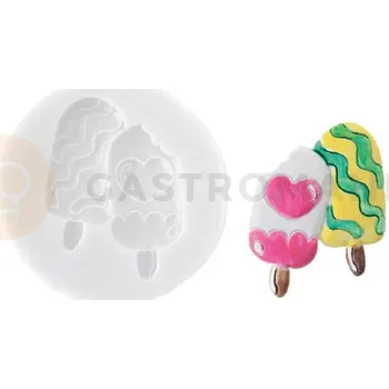 Výroba svíčky Forma na cukrovou hmotu SLK 379 - 2 nanuky, 41x50 mm | SILIKOMART, Sugarflex Ice-creams