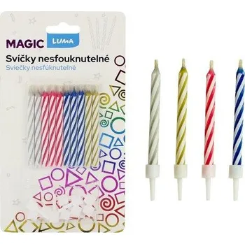 Svíčka Svíčka 10ks MAGIC nesfouknutelná LUMA
