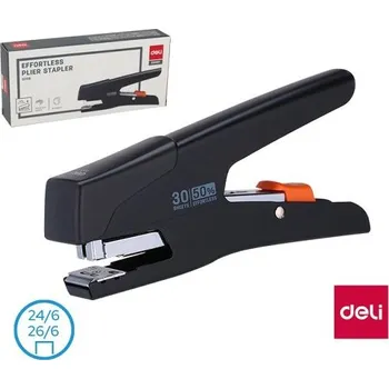 Sešívačka klešťová "BEZ NÁMAHY" DELI E0358 černá