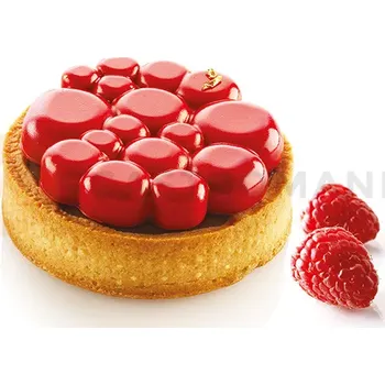 Výroba svíčky Sada forem na koláče - 6 kulatých prstenů 80x20 mm + silikonová forma 6x 70x11 mm, 37 ml | SILIKOMART, Kit Tarte Ring Paradis