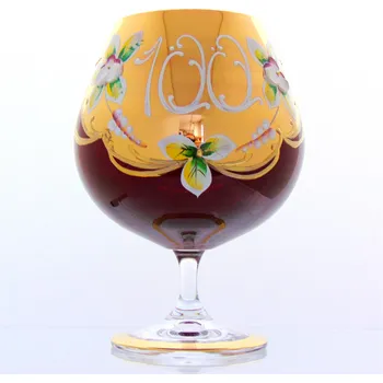 Sklenice Výroční sklenice Natálie na koňak 100 let rubín