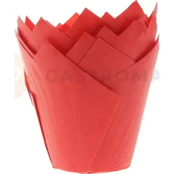 Kuchyňská sůl Košíčky na cupcake - tulipán, průměr 5 cm, 36 ks, červená | HOUSE OF MARIE, HM5720