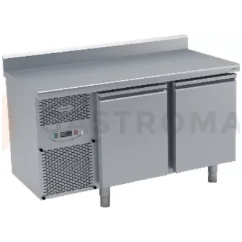 Chladicí stůl pekárenský s agregátem a plnými dveřmi, zadní lištou a okapovou lištou 1475x800x850 mm | DORA METAL, DM-S-94001