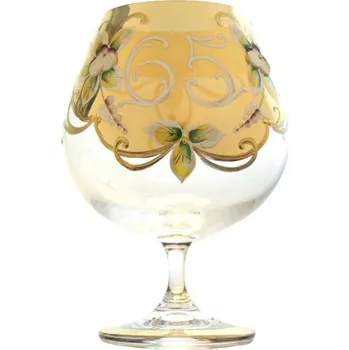 Sklenice Výroční sklenice Natálie na koňak 65 let čirá