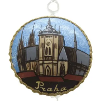 Vánoční ozdoba Vánoční koule 12cm motiv Pražský hrad