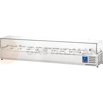 Chladící vitrína nastavitelná se sklem, 2000 mm, 9x GN 1/3 | STALGAST, 834930