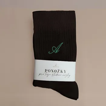 Dětské ponožky s vyšitím iniciály Velikost: Dětské 28-31, Barva ponožek: Černá, Barva nitě a fontu: Tyrkysová psací