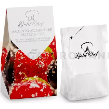 Jedlá dekorace na dort Jedlé stříbro - prášek 70 mg | GOLD CHEF, 2GAAP007