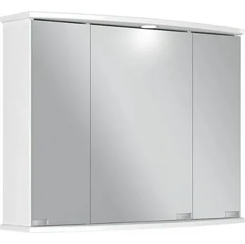 Koupelnový nábytek Zrcadlová skříňka s LED osvětlením Rally 63,4 x 82 x 23,2 cm dřevotříska bílá